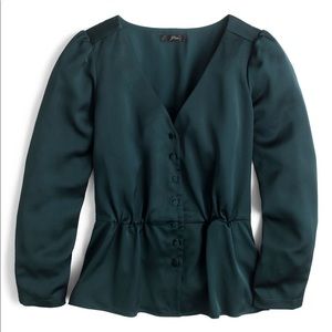 J. Crew long-sleeve peplum top